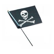 Bandeira de Pirata Grande Com Mastro 60 cm