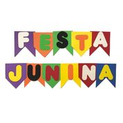 Painel de Festa Junina Bandeirinhas em EVA