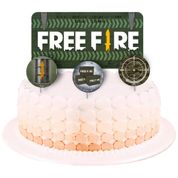 Topo de Bolo Free Fire Topper Para Festa de Aniversário Menino