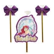 Topo de Bolo Ariel Ballon Cake A Pequena Sereia Aniversário Infantil