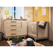 Quarto infantil Berço e cômoda Retrô Móveis Peroba Cinza/Branco