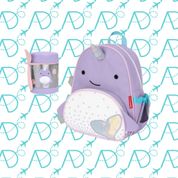 Kit Escolar Mochila +Pote Termico Baleia Narval Zoo Skip Hop