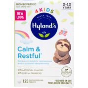 Calming 02 a12 Anos kids Hyland, alívio de sintomas naturais agitados e s/sono, 125 comprimidos