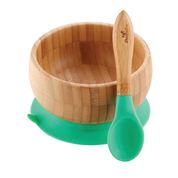 Tigela Bowl Bambu com Ventosa e Colher de Silicone Avanchy