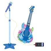 Guitarra Com Microfone Infantil Com Som E Luz Azul Well Kids