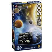 Quebra Cabeca Puzzle 500Pcs Sistema Solar Brilha Escuro Grow