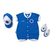 Kit Macacão Bebê Cruzeiro 3 Peças Oficial