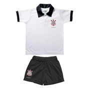 Conjunto Bebê Corinthians Uniforme Polo Oficial - Torcida Baby