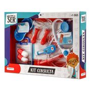 Brincando de Ser Kit Consulta com Acessórios Indicado para +3 Anos Azul/Vermelho Multikids - BR959