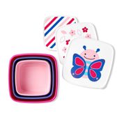 Kit Com 3 Potes Porta Snacks Zoo Borboleta Skip Hop Rosa