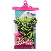 Barbie Roupas Vestido Verde Animal Print