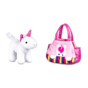 Pelúcia com Acessórios - Cutie Handbags - Unicórnio - Rosa - 15 cm - Multikids