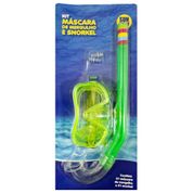 Kit Oculos Natacao Infantil Mascara Pequena + Snorkel Verde