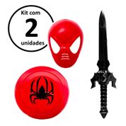 Kit 2 Máscara Escudo e Espada do Teia Aranha Fantasia Infantil