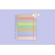 Caderno Inteligente Grande+ Arco Iris Pastel Linhas Brancas