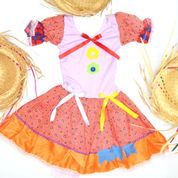 Vestido Infantil Festa Junina São João Caipira Com Chapéu M