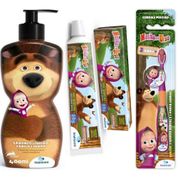 GEL DENTAL + ESCOVA DE DENTE + SABONETE LIQ - MASHA E O URSO