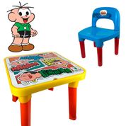 Turma da Monica Mesinha Mesa com Cadeira e Boneco Estudo Alimentação Monte Libano Cor:Cebolinha