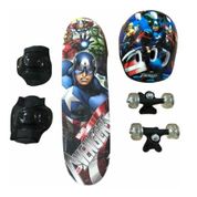 Skate Infantil Vingadores Capacete E Joalheira