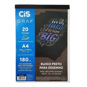 Bloco De Desenho Preto A4 180g Cis