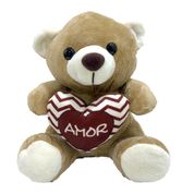 Pelucia Urso Caramelo Com Coracao 20cm +3 Anos Fizzy