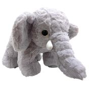 Pelucia Elefante Cinza Glitter Nos Olhos 35cm +3 Anos Fizzy