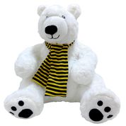 Pelucia Urso Polar Cachecol Amarelo 30cm +3 Anos Fizzy