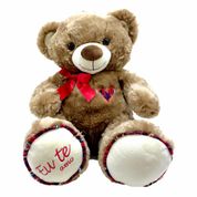 Pelucia Urso Eu Te Amo Marrom Grande 47cm Fizzy