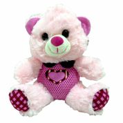 Pelucia Urso Rosa Com Roupinha 18cm +3 Anos Fizzy