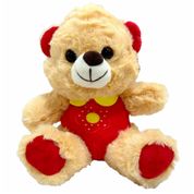 Pelucia Urso Caramelo Roupa Vermelha 18cm +3 Anos Fizzy