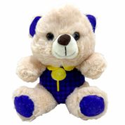 Pelucia Urso Creme Roupa Roxa 18cm +3 Anos Fizzy