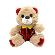 Pelucia Urso Bege Gola Amarela 18cm +3 Anos Fizzy