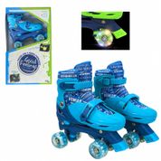 Patins Com Rodas Paralelas Com Luz Azul Tam 31-34