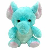 Pelucia Elefante Azul Glitter Nos Olhos 20cm +3 Anos Fizzy