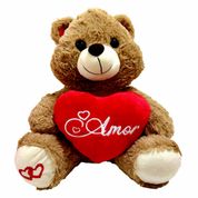 Pelucia Urso Com Coracao Castanho 32cm +3 Anos Fizzy