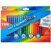 Canetinha Hidrografica Mega Color 24 Cores Ponta Fina Tris