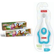 GEL DENTAL MASHA E O URSO + ESCOVA DE DENTE FISHER PRICE