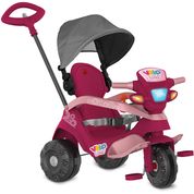 Triciclo Velobaby Reclinável com Capota Rosa - Bandeirante 339