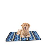 Cama Caminha Colchonete para Pet Cachorro Gato com Ziper Azul G