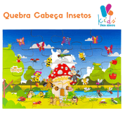 Quebra Cabeça Insetos - Brinquedo Madeira Loopi Toys