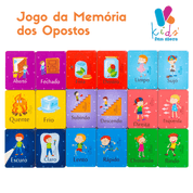 Jogo da Memória dos Opostos - Brinquedo Madeira Loopi Toys