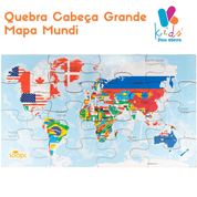 Quebra Cabeça Grande - Mapa-Múndi   Loopi Toys