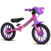 Bicicleta Infantil Equilíbrio Balance Bike Feminina 02 Rosa Sem Pedal - Nathor