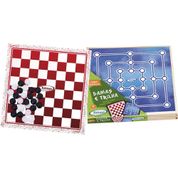 JOGO DE TABULEIRO DAMA E TRILHA-PECA PLASTICA