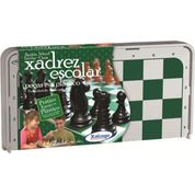 Jogo De Xadrez Tabuleiro Dobrável Plástico Escolar 26 X 26