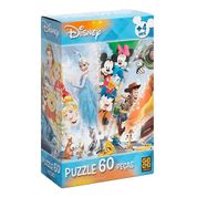 Jogo Quebra Cabeca Puzzle 60 Pecas Disney +4 Anos Grow