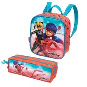 Kit Lancheira Termica Ladybug Miraculous Acqua +Estojo Duplo