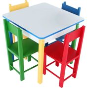 MESINHA MADEIRA C/4CADEIRAS 60X60CM