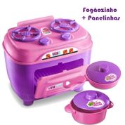 Kit Fogão Completo + Panelinhas Brinquedo Menina Cozinha