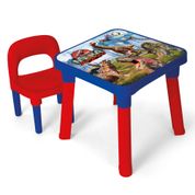 Mesinha com Cadeira Infantil - Dinossauros - Azul - Monte LIbano
